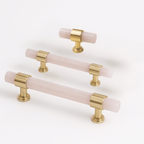 Elegant Stone and Brass Cabinet Pull