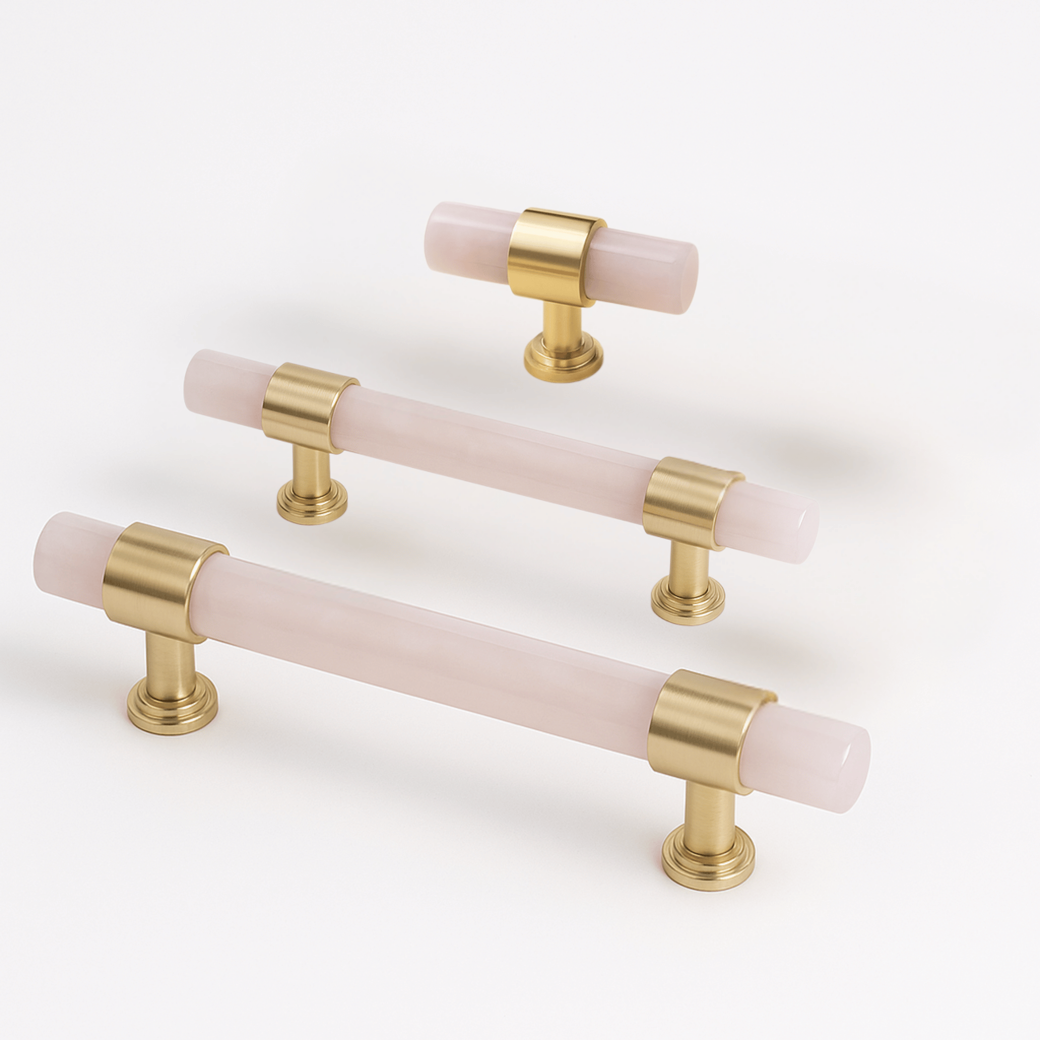 Elegant Stone and Brass Cabinet Pull