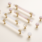 Elegant Stone and Brass Cabinet Pull