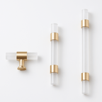 Elegant Stone and Brass Cabinet Pull