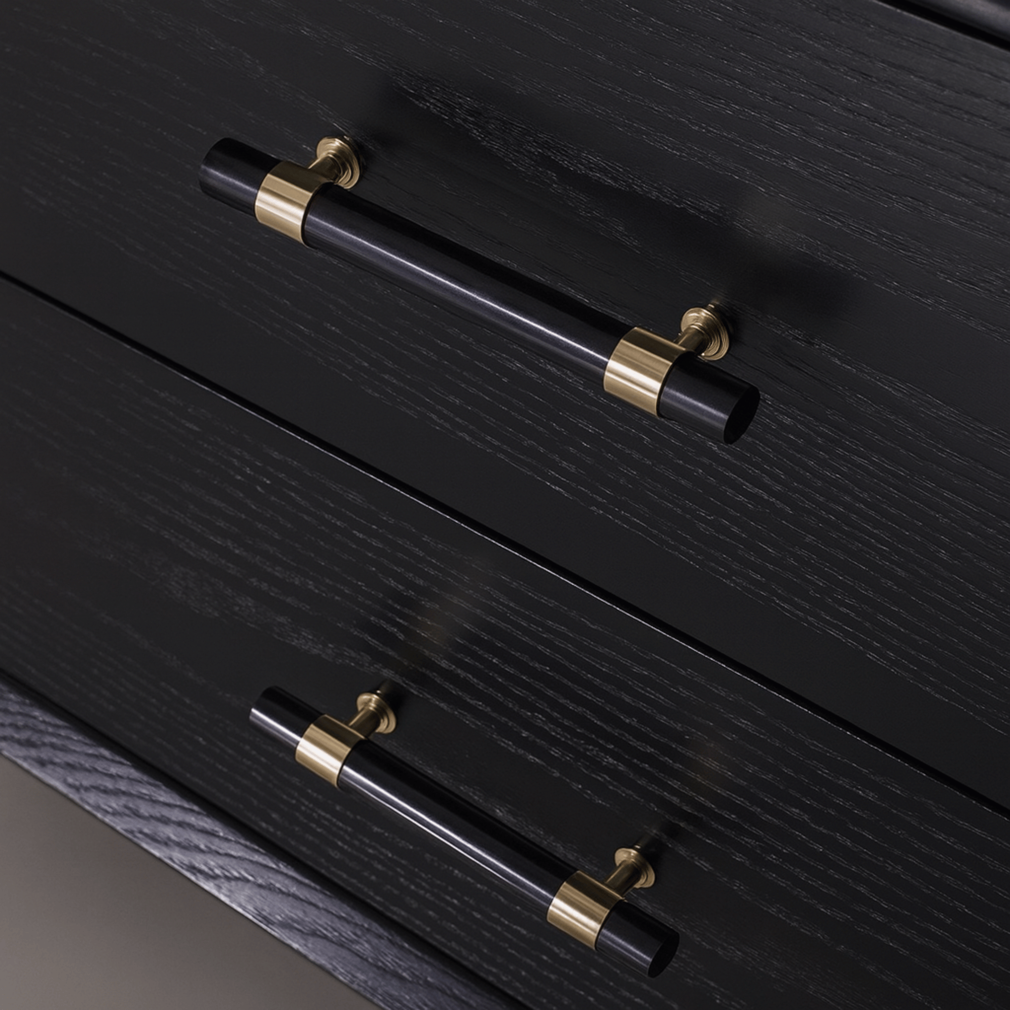 Elegant Stone and Brass Cabinet Pull