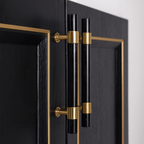 Elegant Stone and Brass Cabinet Pull