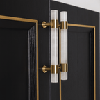 Elegant Stone and Brass Cabinet Pull