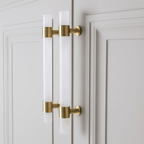 Elegant Stone and Brass Cabinet Pull