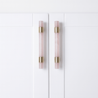 Elegant Stone and Brass Cabinet Pull