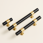 Elegant Stone and Brass Cabinet Pull