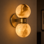 Sleek Marble Artistry Wall Light