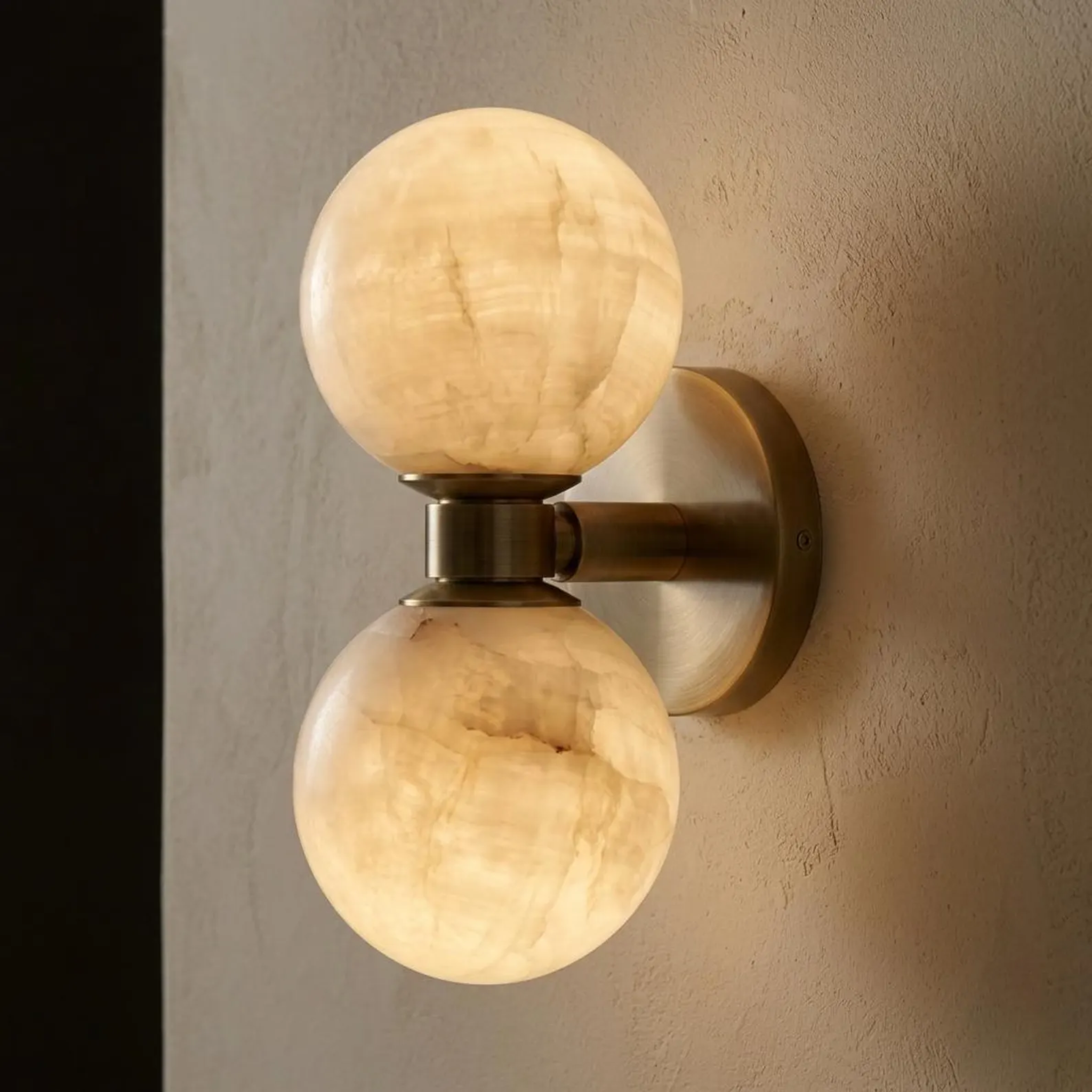 Sleek Marble Artistry Wall Light