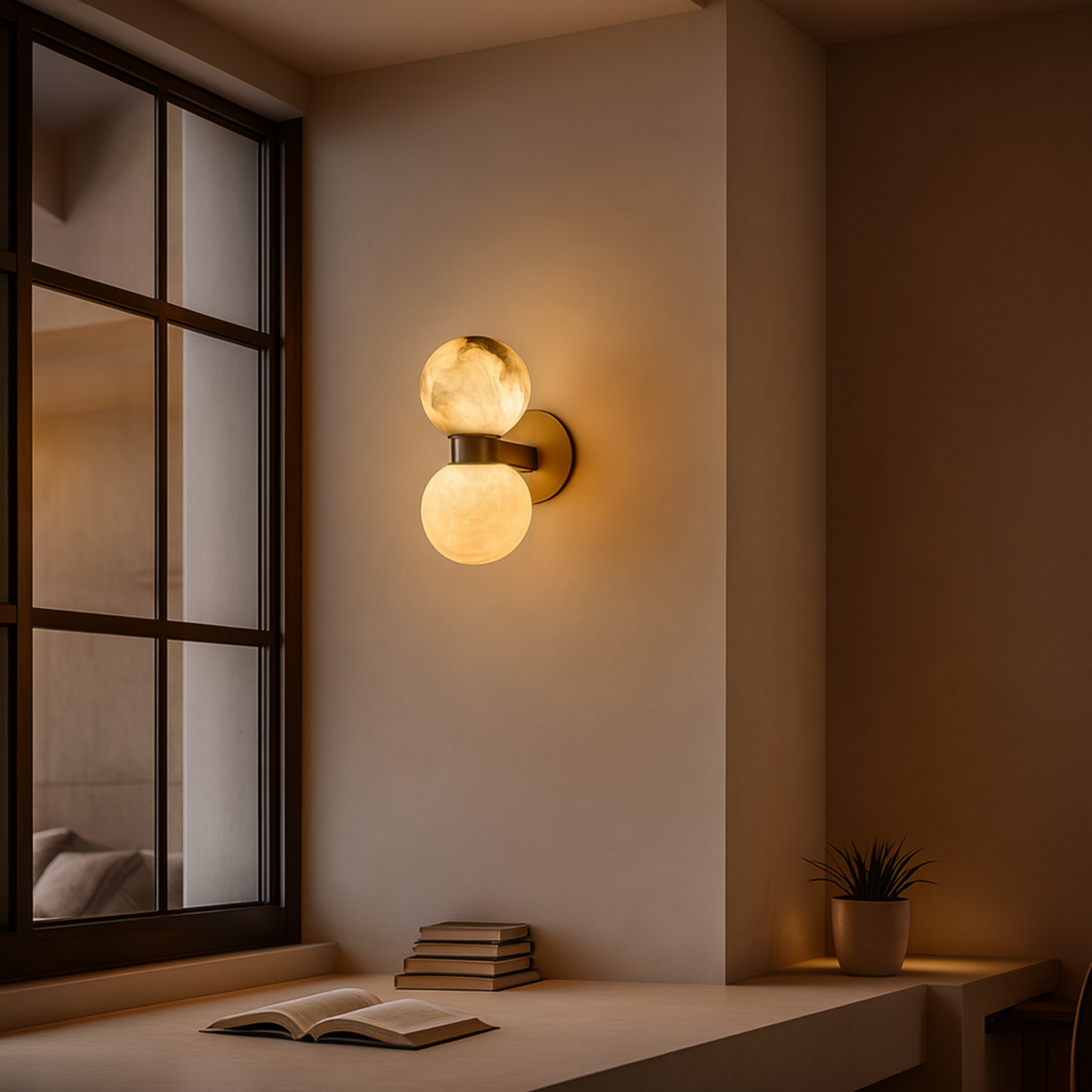 Sleek Marble Artistry Wall Light