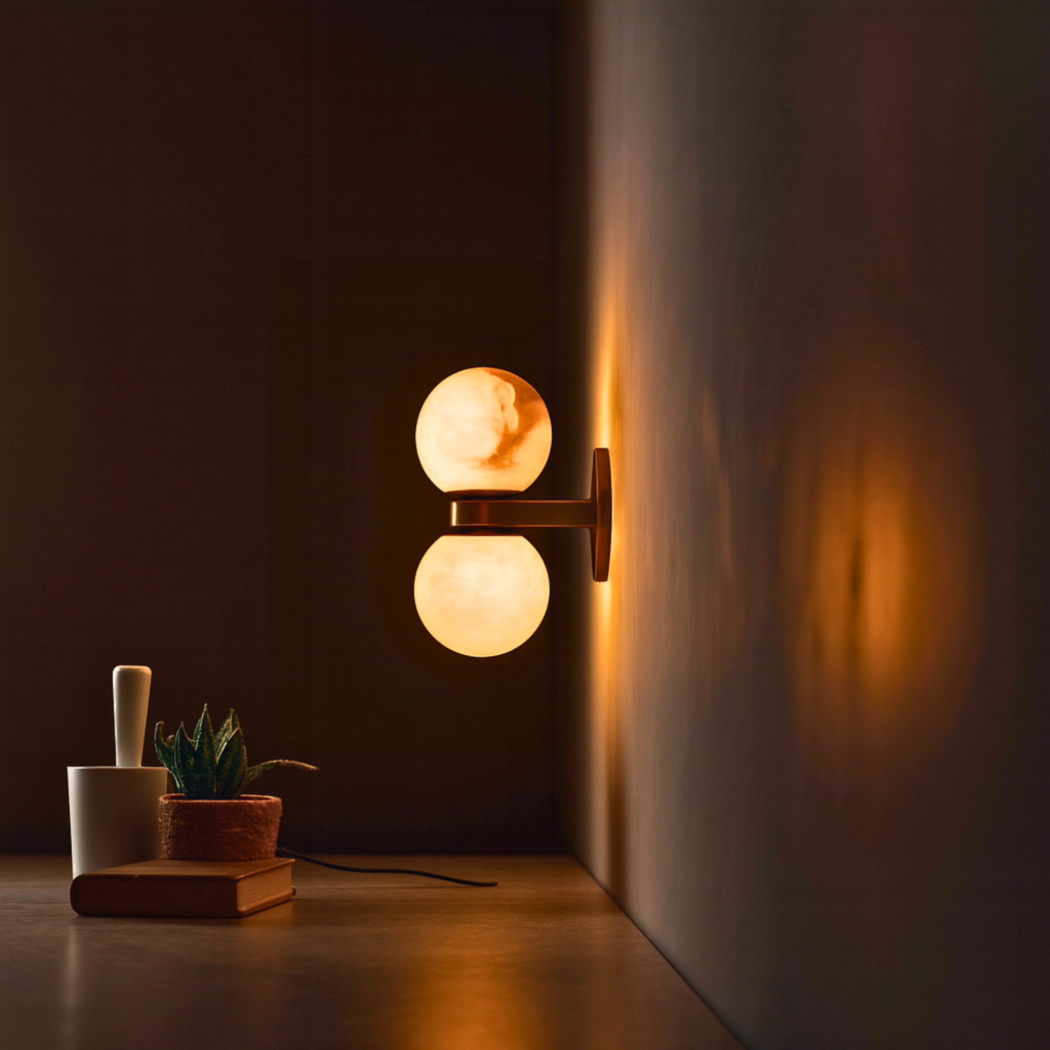 Sleek Marble Artistry Wall Light
