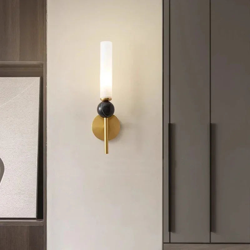 Modern Minimalist Wall Lamp with Built-in LED Light – Marble Finish