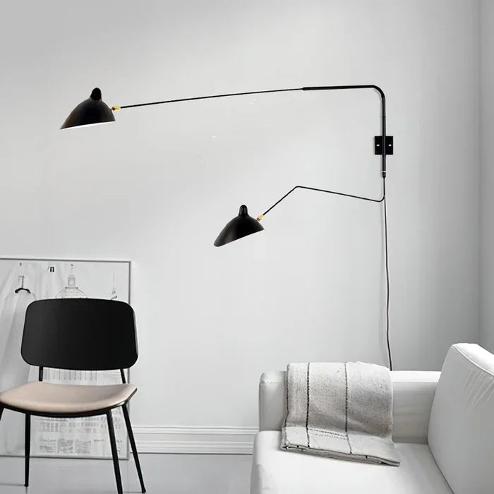Adjustable Wall Light with Dual Arms for Reading and Accent Illumination