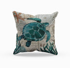 Decorative Cushion Cover with Marine Life Embroidery – Soft 17.72 x 17.72 Inch Pillow for Sofa