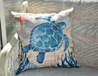 Decorative Cushion Cover with Marine Life Embroidery – Soft 17.72 x 17.72 Inch Pillow for Sofa