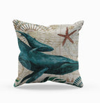 Decorative Cushion Cover with Marine Life Embroidery – Soft 17.72 x 17.72 Inch Pillow for Sofa