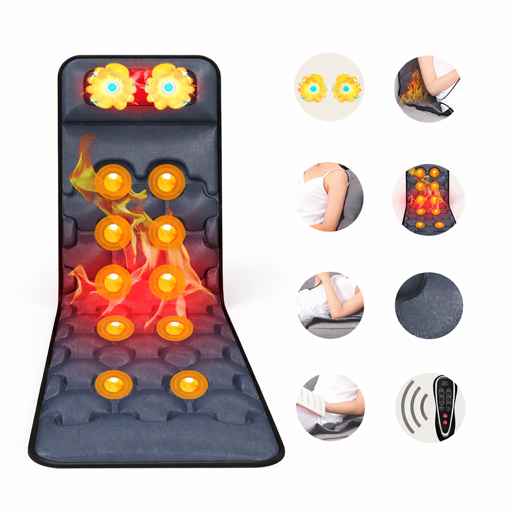 Heated Vibration Massage Mat for Full Body Relaxation - Foldable Pad