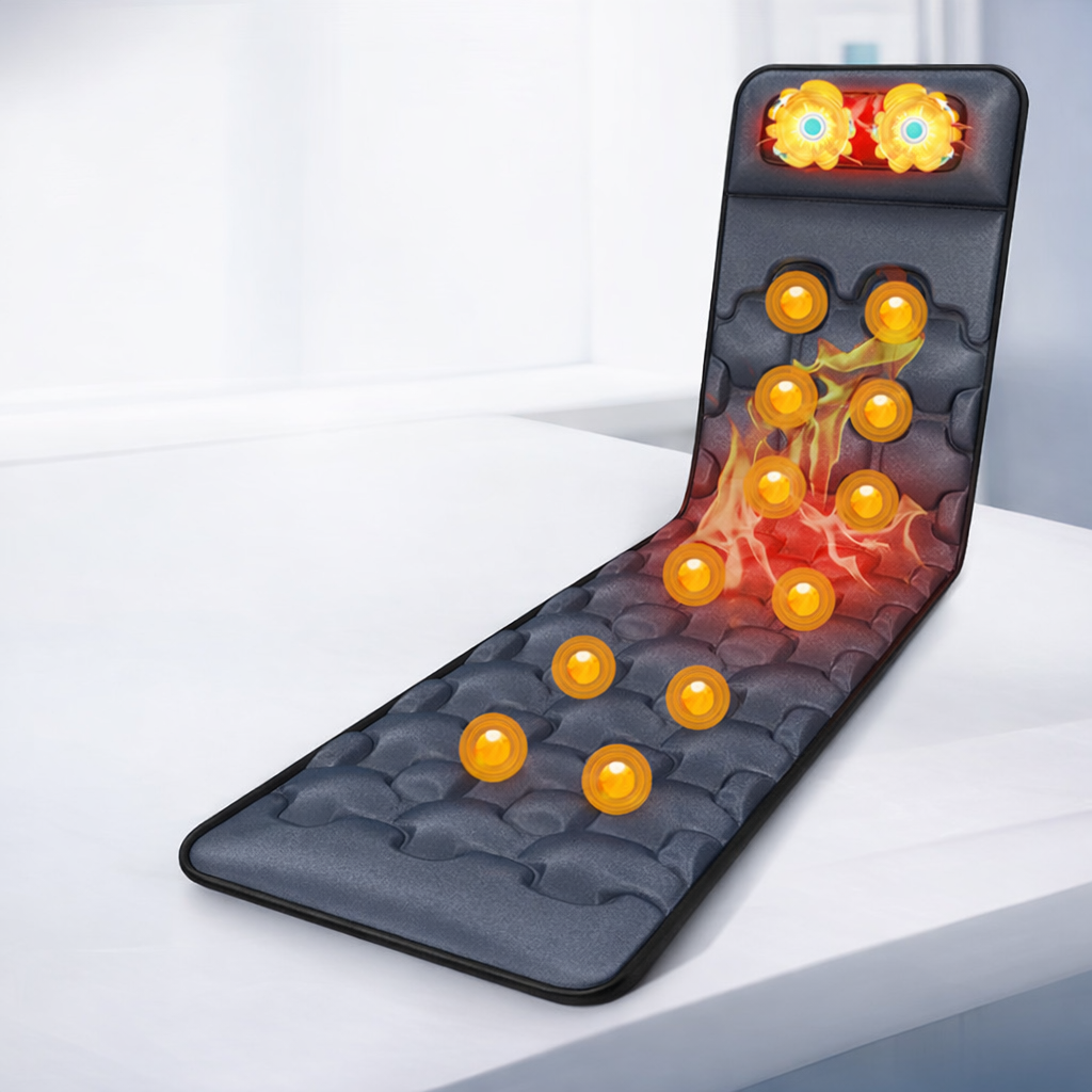 Heated Vibration Massage Mat for Full Body Relaxation - Foldable Pad