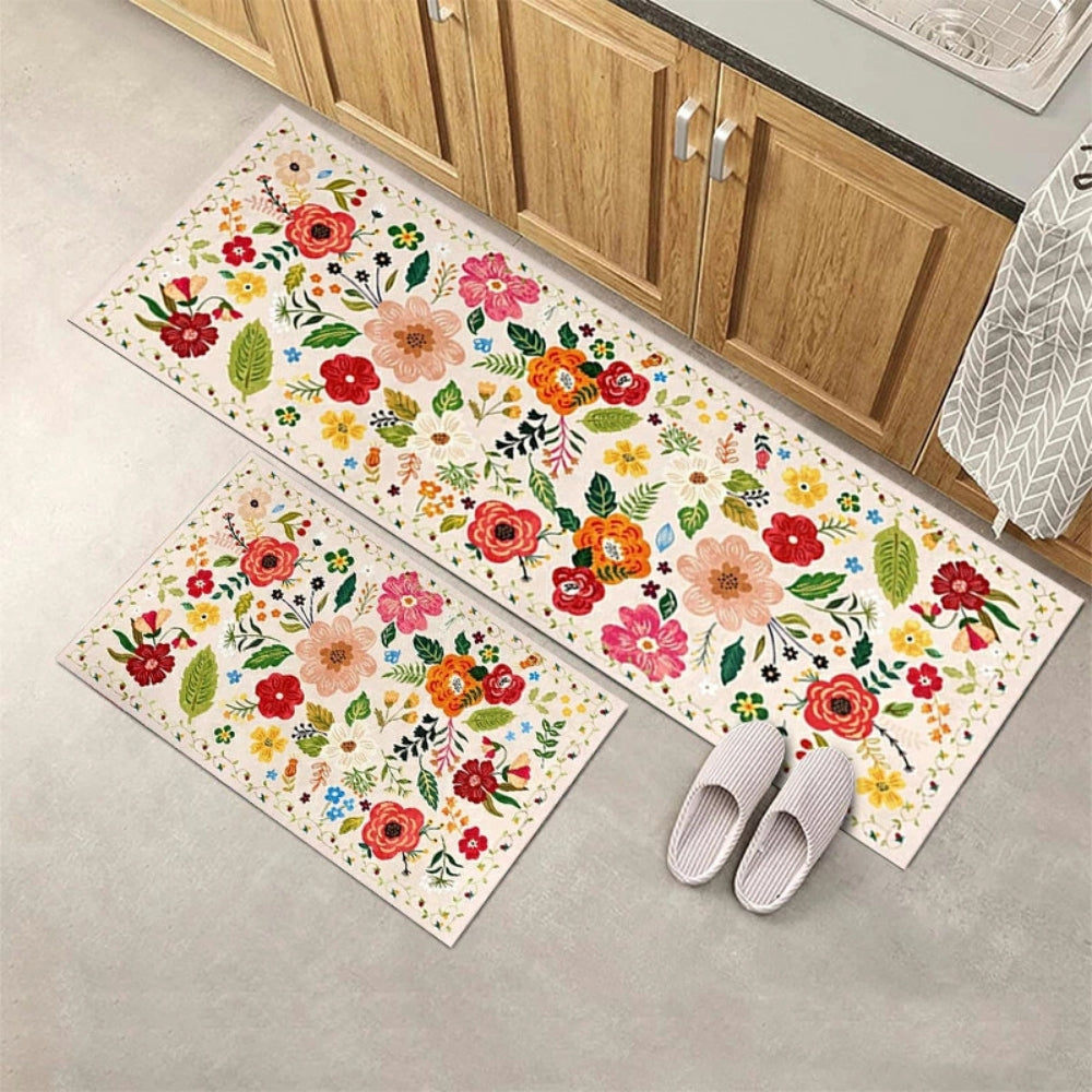 Meadow | Floral anti-fatigue kitchen mat set 2