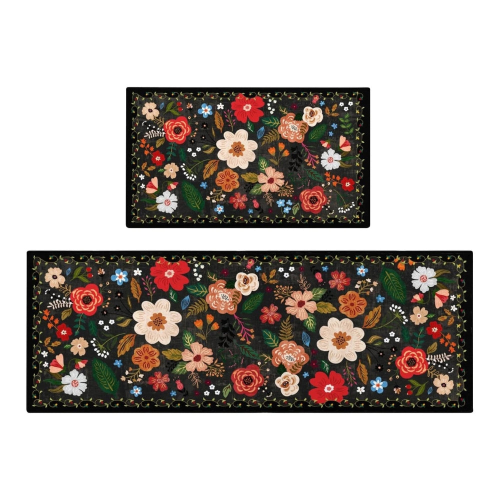 Meadow | Floral anti-fatigue kitchen mat set 4