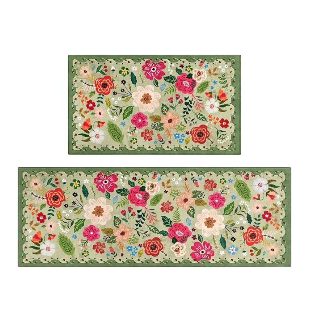 Meadow | Floral anti-fatigue kitchen mat set 5
