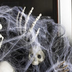 Eerie Skull and Bone Halloween Mesh Decoration