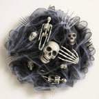 Eerie Skull and Bone Halloween Mesh Decoration