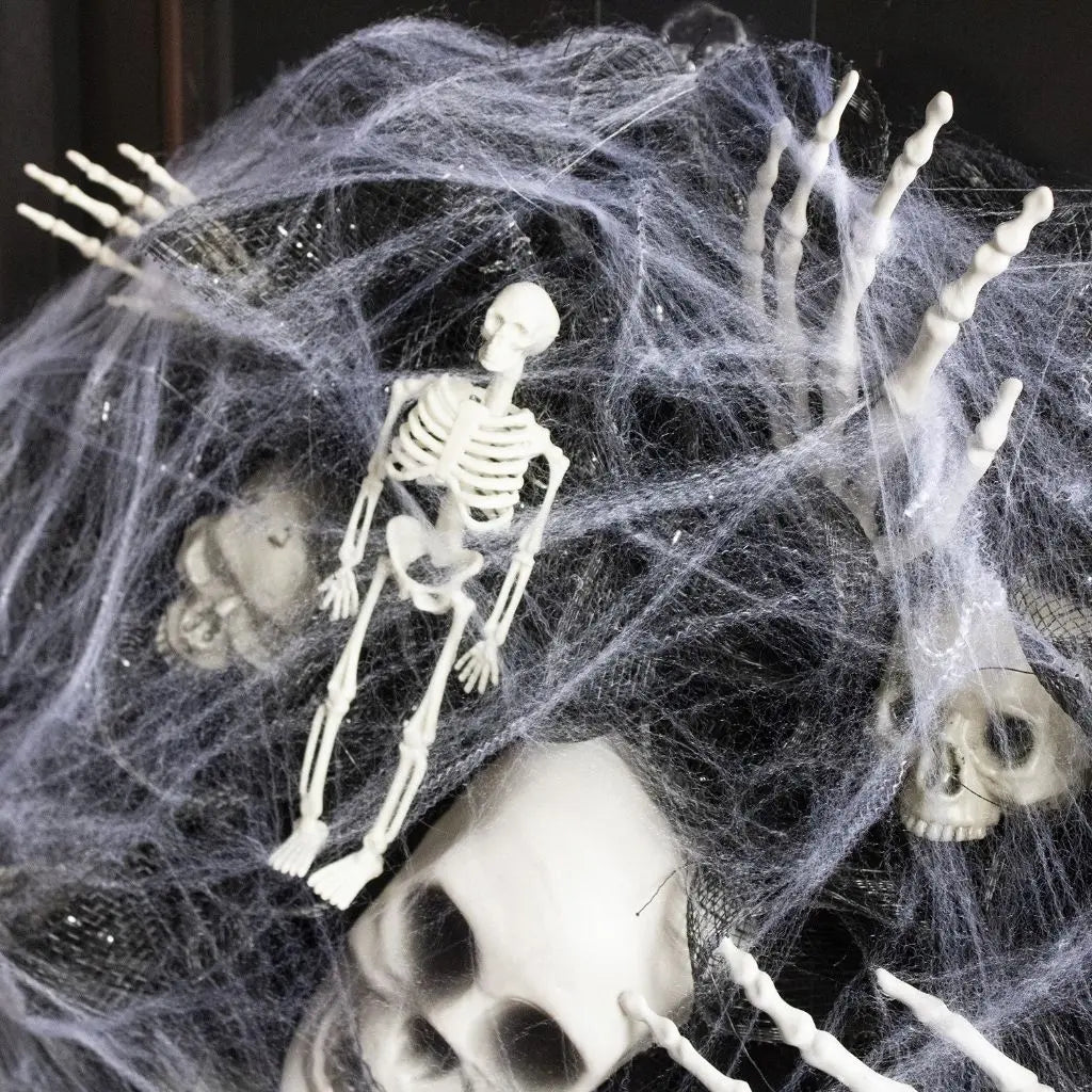Eerie Skull and Bone Halloween Mesh Decoration