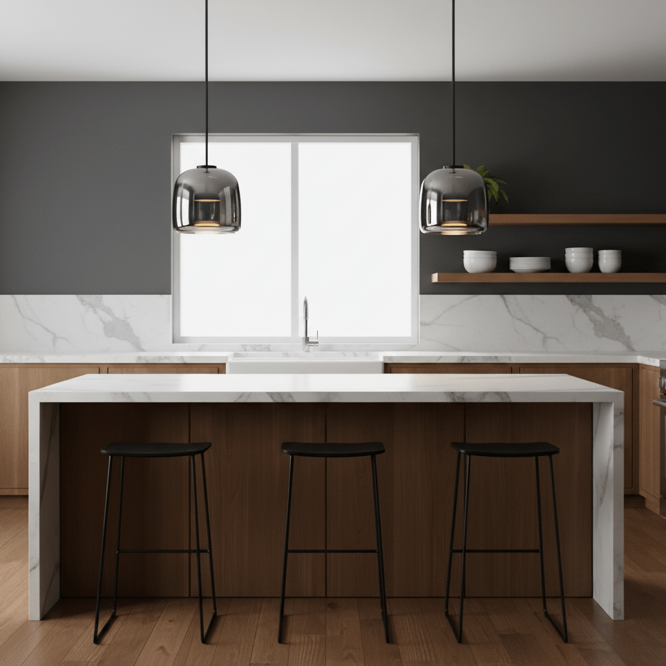 Contemporary Glass Pendant Light for Dining and Kitchen Spaces