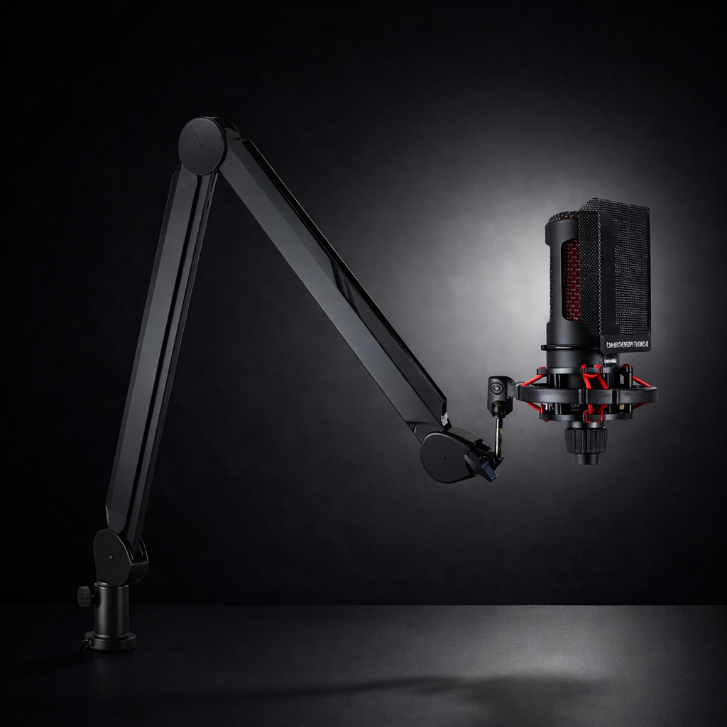 Adjustable Desk Boom Arm for Microphone with Cable Management