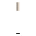 Tri-Color LED Floor Lamp with Linen Shade and Black Wrought Iron Design