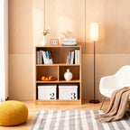 Tri-Color LED Floor Lamp with Linen Shade and Black Wrought Iron Design