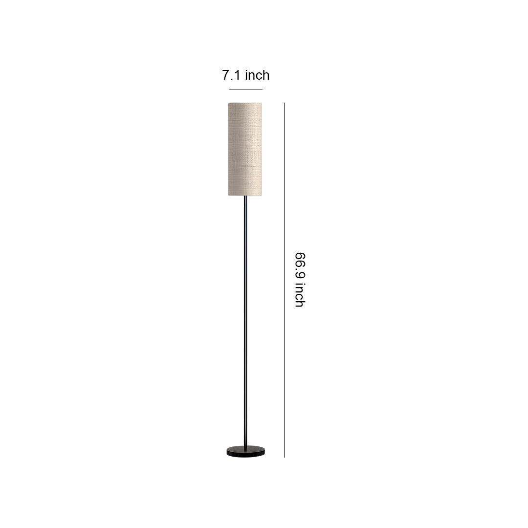 Tri-Color LED Floor Lamp with Linen Shade and Black Wrought Iron Design