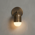 Antique Bronze Dimmable Wall Light – Mid-Century Brass Capsule Sconce