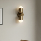 Antique Bronze Dimmable Wall Light – Mid-Century Brass Capsule Sconce