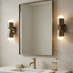 Antique Bronze Dimmable Wall Light – Mid-Century Brass Capsule Sconce