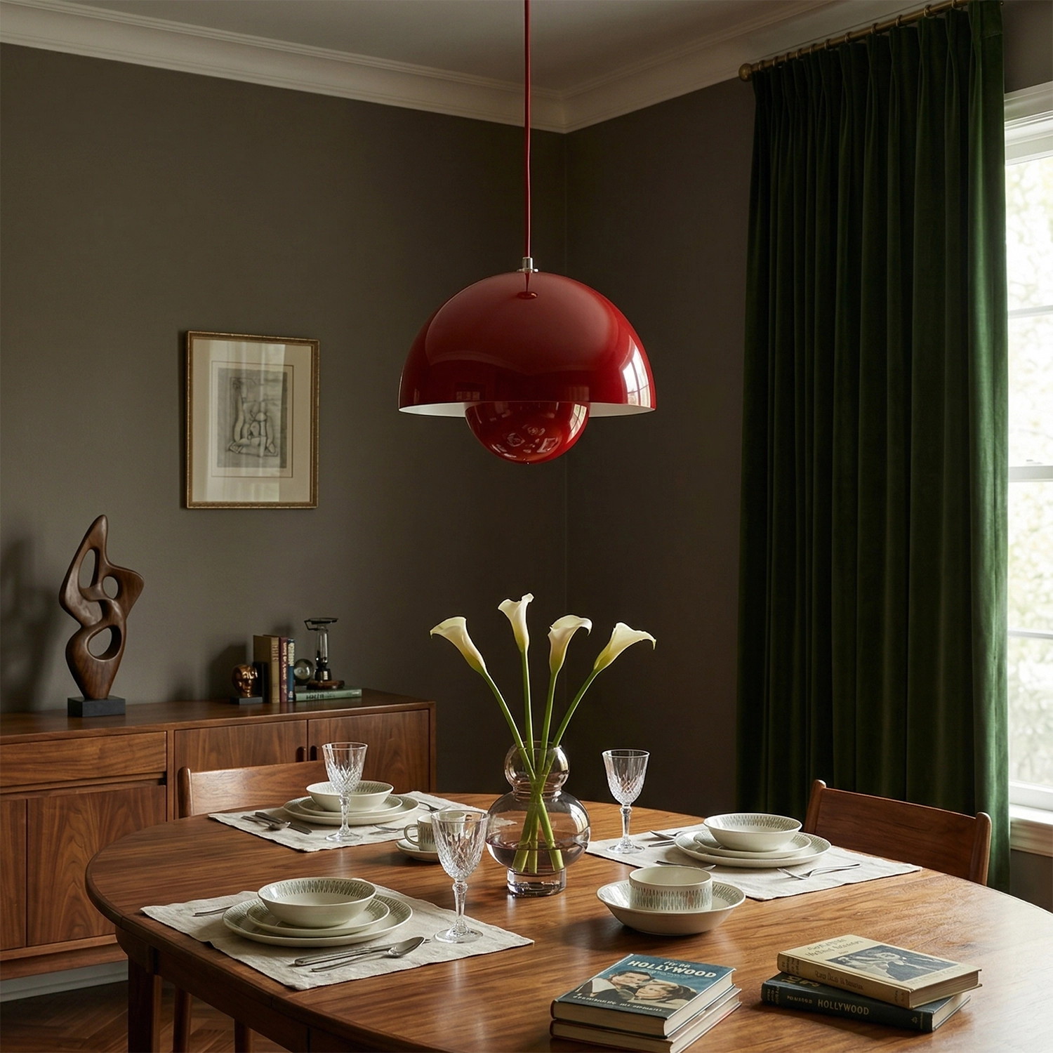 Geometric Pendant Light - Versatile Mid-Century Modern Flower Bud Design
