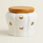 Charming Ventilated Ceramic Storage Jar with Bamboo Lid