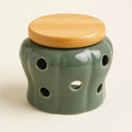 Charming Ventilated Ceramic Storage Jar with Bamboo Lid