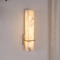 Brass Indoor Wall Light Fixture with LED - Modern Alabaster Design