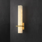 Brass Indoor Wall Light Fixture with LED - Modern Alabaster Design