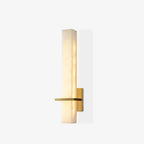 Brass Indoor Wall Light Fixture with LED - Modern Alabaster Design