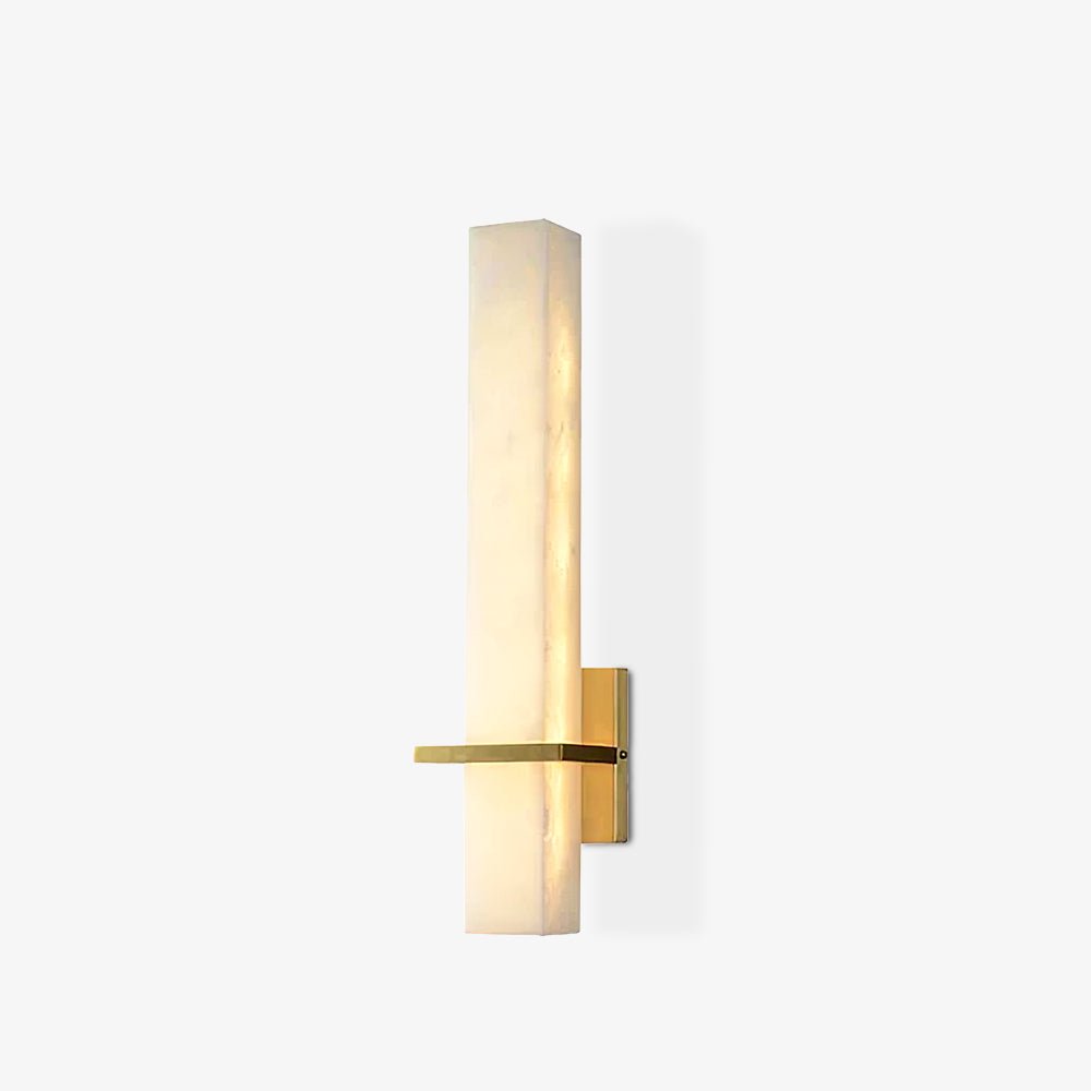 Brass Indoor Wall Light Fixture with LED - Modern Alabaster Design