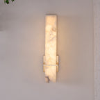 Brass Indoor Wall Light Fixture with LED - Modern Alabaster Design