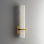 Brass Indoor Wall Light Fixture with LED - Modern Alabaster Design