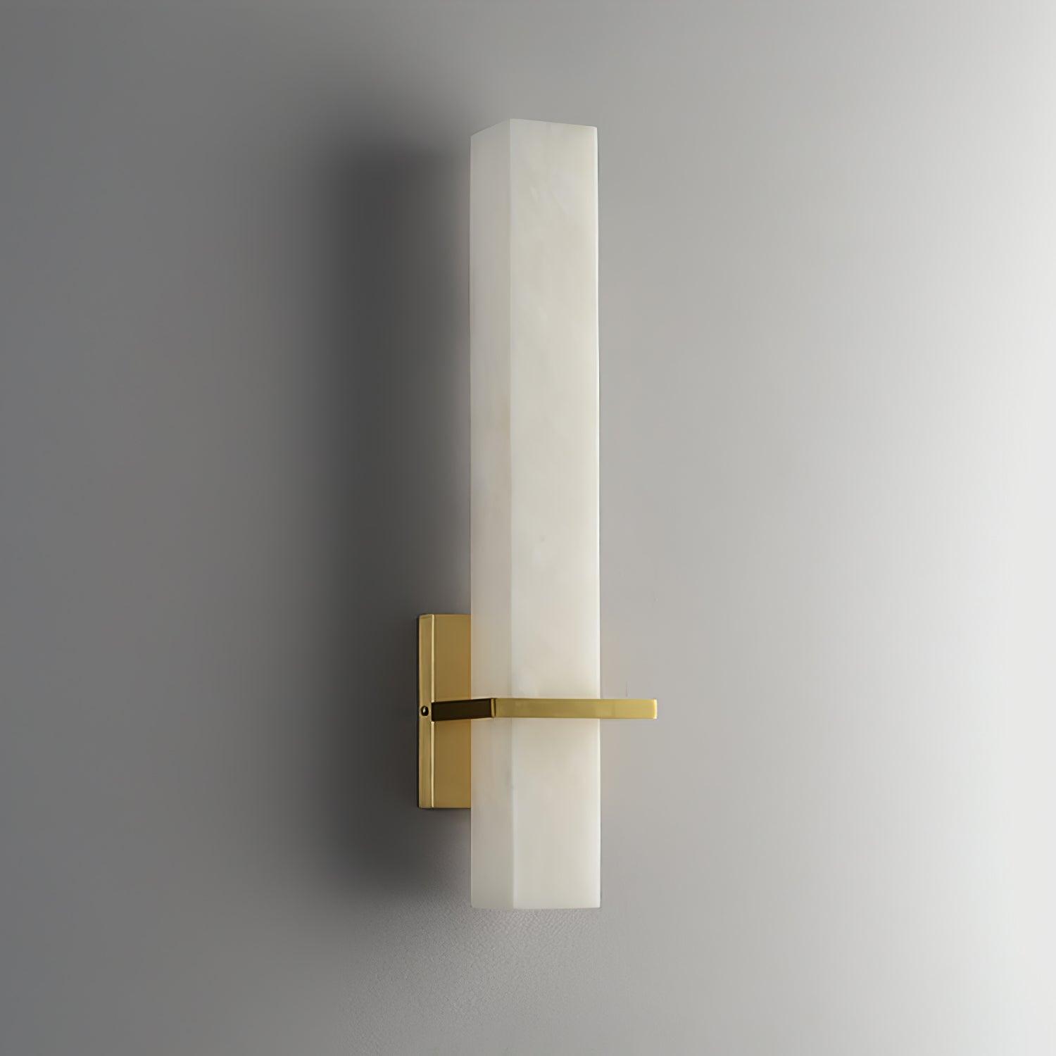 Brass Indoor Wall Light Fixture with LED - Modern Alabaster Design