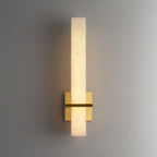 Brass Indoor Wall Light Fixture with LED - Modern Alabaster Design