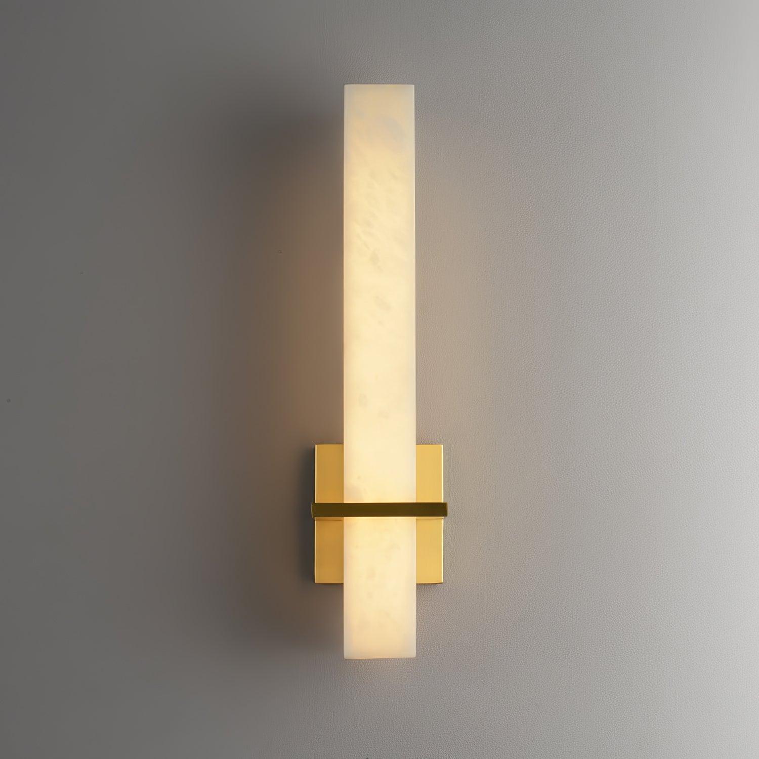 Brass Indoor Wall Light Fixture with LED - Modern Alabaster Design