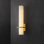 Brass Indoor Wall Light Fixture with LED - Modern Alabaster Design