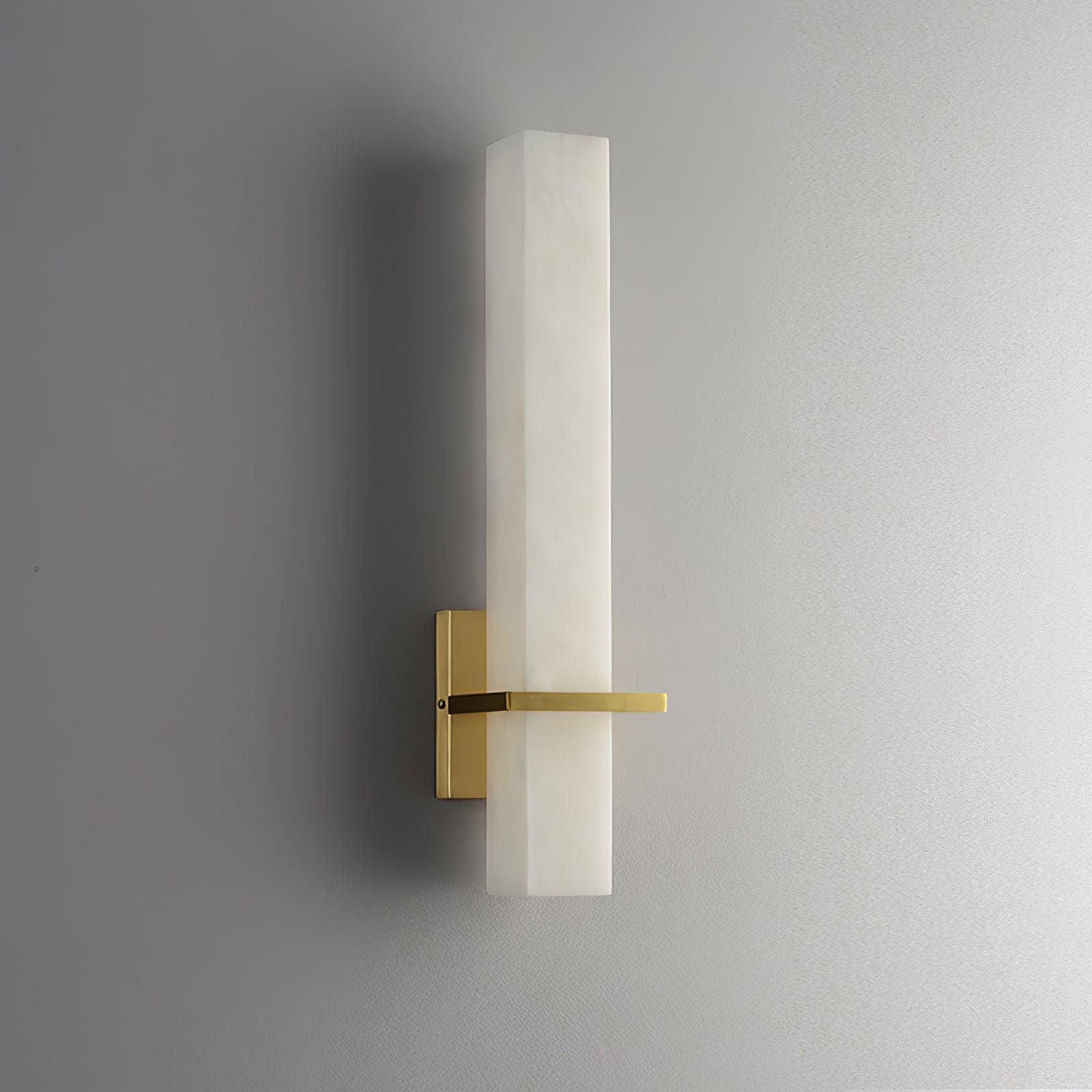 Brass Indoor Wall Light Fixture with LED - Modern Alabaster Design