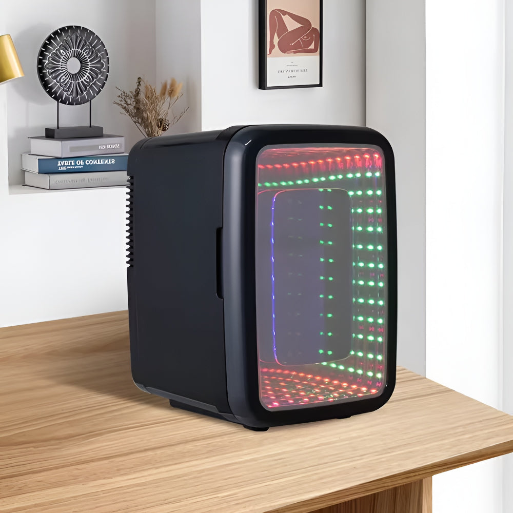 Compact Desktop Beverage Cooler and Freezer for Portable Use